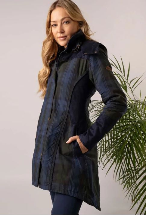 Welligogs Perdita Navy Check Coat